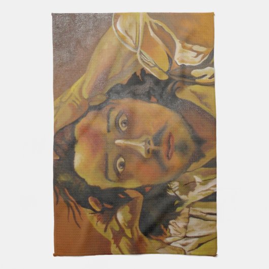 Der verzweifelte Mann Geschirrtuch (Vertikal)