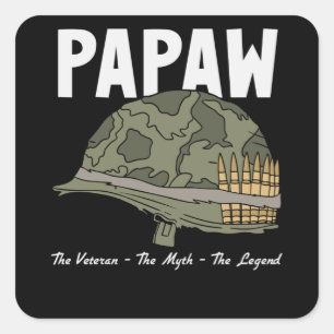 Der Veteran der Mythos der Legende - Papaw Quadratischer Aufkleber
