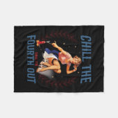 Der vierte Retro 4. Juli Fleecedecke (Vorderseite (Horizontal))