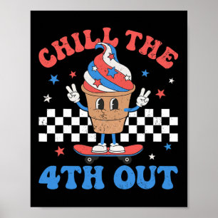 Der vierte Retro Patriotic Ice Cream Vierte Ju Poster