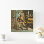 Der Viktorianische Feuerwehrmann in Amerika - Stil Quadratische Wanduhr (Zuhause)