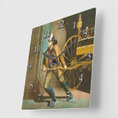 Der Viktorianische Feuerwehrmann in Amerika - Stil Quadratische Wanduhr (Winkel)