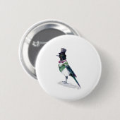 Der Viktorianische Magpie-Vogel Button (Vorne & Hinten)