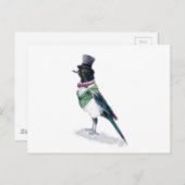 Der Viktorianische Magpie-Vogel Postkarte (Vorne/Hinten)