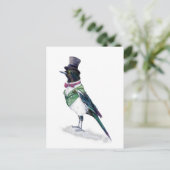 Der Viktorianische Magpie-Vogel Postkarte (Stehend Vorderseite)