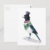 Der Viktorianische Magpie-Vogel Postkarte (Vorne/Hinten)