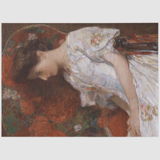 Der Viktorianische Vorsitz von Childe Hassam Seidenpapier (Vorderseite)