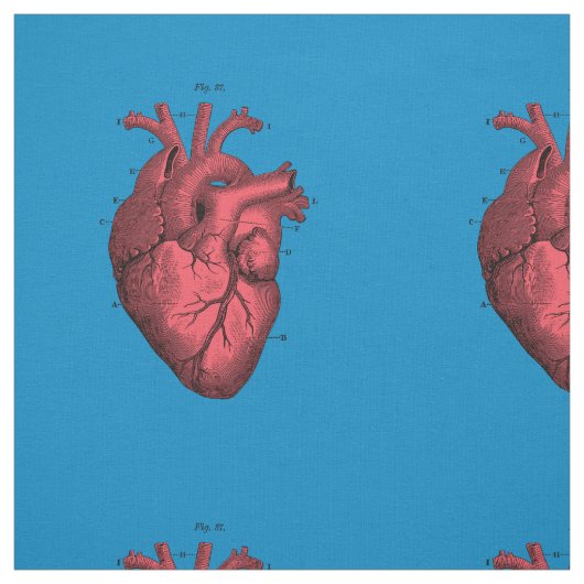 Der Vintage anatomische Tag Herzvalentines Stoff (Muster)