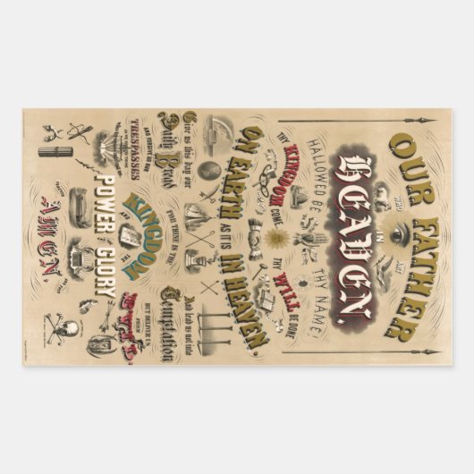 Der Vintage Aufkleber für das Gebet des Herrn (Vorderseite)