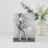 Der Vintage Baton Twirler Vaudeville Dancer Postkarte (Stehend Vorderseite)