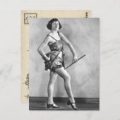 Der Vintage Baton Twirler Vaudeville Dancer Postkarte (Vorne/Hinten)