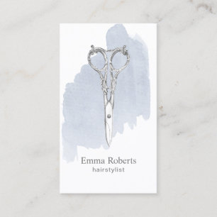 Der Vintage Haar-Stylist Scissor SalonWatercolor Visitenkarte