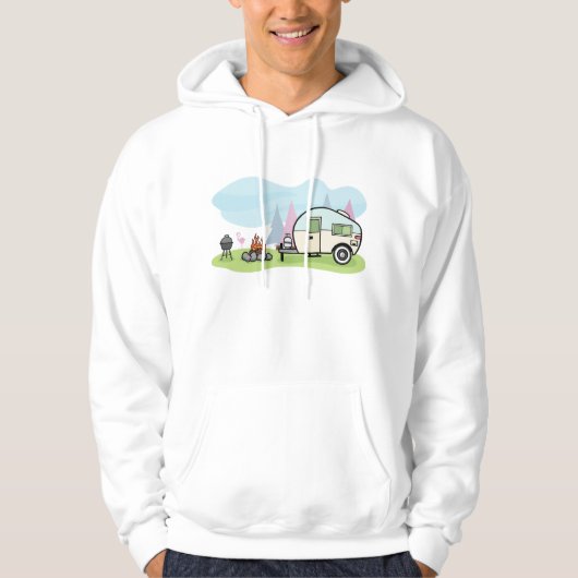 Der Vintage Hoodie der Art-Camper-Männer (Vorderseite)