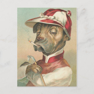 "Der Vintage Hund zum Rauchen" Postkarte