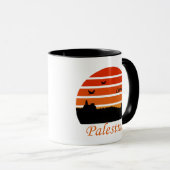 Der Vintage palästinensische Sonnenuntergang Tasse (VorderseiteRechts)