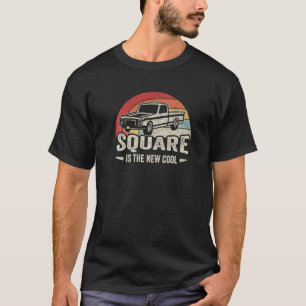 Der Vintage Retro-Platz im quadratischen LKW ist d T-Shirt