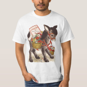 Der Vintage Retro süße kleine Tag Eselvalentines T-Shirt