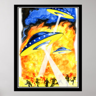 Der Vintage Retrodruck von zwei Welten Poster