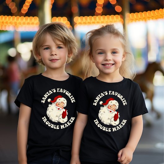 Der Vintage Santa-Lieblings-Trouble-Maker T-Shirt