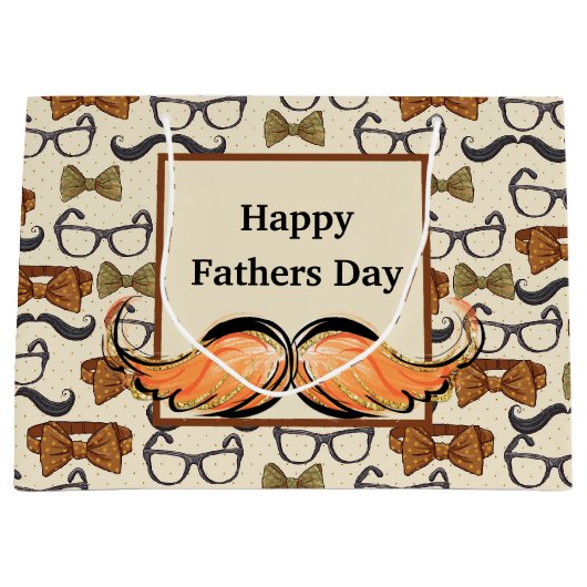 Der Vintage Schnurrbart Große Geschenktüte (Vorderseite)