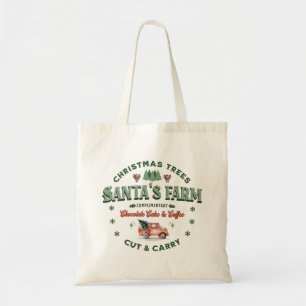 Der Vintage Stil des Weihnachtsbaumlogos des Weihn Tragetasche