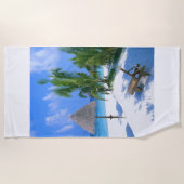 Der Vintage Strandurlaub Strandtuch (Vorderseite)