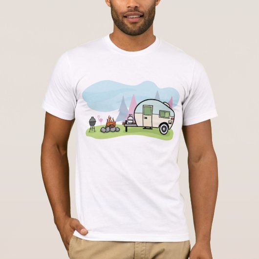 Der Vintage T - Shirt der Art-Camper-Männer (Vorderseite)