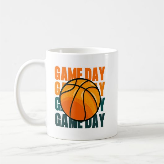 Der Vintage Tag der Saison Basketball Kaffeetasse (Links)
