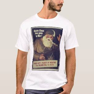 Der Vintage Weihnachtsmann geht in das Kriegsgepl T-Shirt