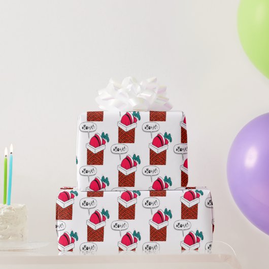 Der Vintage Weihnachtsmann Got im Schornstein fest Geschenkpapier (Partygeschenke)