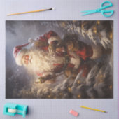 Der Vintage Weihnachtsmann in der Nacht Seidenpapier (Basteln)