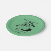 Der Vintage Weihnachtsmann kommt in die Stadt Pappteller (Schrägansicht)