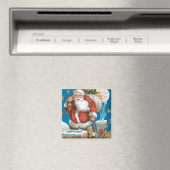 Der Vintage Weihnachtsmann mit dem Mond Magnet (In Situ (Geschirrspüler))