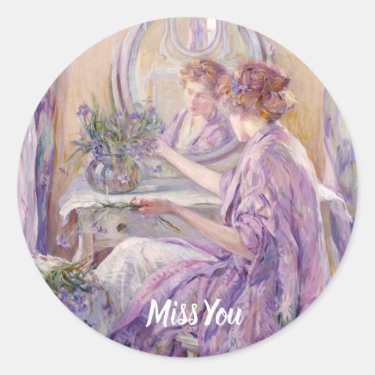 Der Violet Kimono, Miss You Runder Aufkleber (Vorderseite)