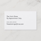 Der Violinspieler Visitenkarte (Rückseite)