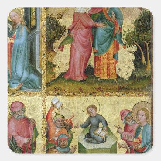 Der Visitation und die Debatte mit Doktoren Quadratischer Aufkleber (Vorderseite)