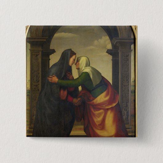 Der Visitation von St. Elizabeth zur Jungfrau Mary Button (Vorderseite)