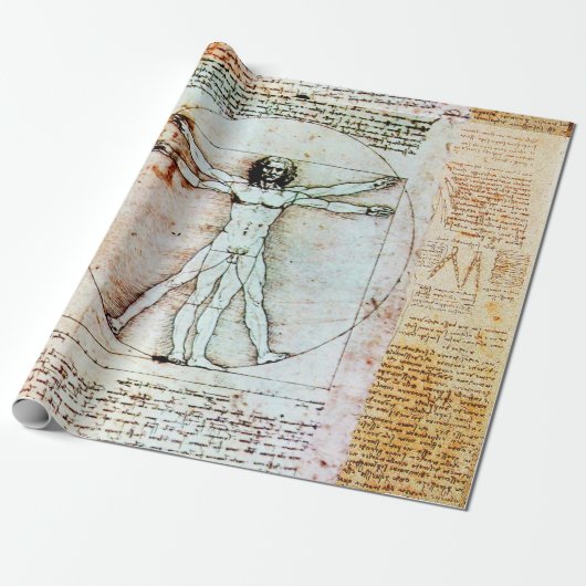 DER VITRUVIAN MAN VON Leonardo Da Vinci Geschenkpapier (Ungerollt)