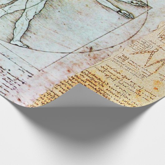 DER VITRUVIAN MAN VON Leonardo Da Vinci Geschenkpapier (Ecke)
