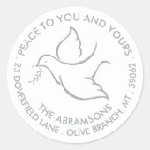 Der Vogel der Friedenstruppe Dove White Rücksendea Runder Aufkleber (Vorderseite)