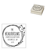 Der Vogel der glücklichen Natur-Rücksendeadresse Gummistempel (Stempel)