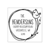 Der Vogel der glücklichen Natur-Rücksendeadresse Gummistempel (Prägung)