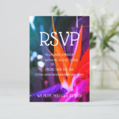 Der Vogel der paradiesischen Blume farbenfroh RSVP Karte (Stehend Vorderseite)