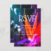 Der Vogel der paradiesischen Blume farbenfroh RSVP Karte (Vorne/Hinten)