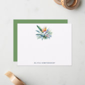 Der Vogel der paradiesischen Pflanze Tropical Mitteilungskarte (Vorderseite/Rückseite Beispiel)