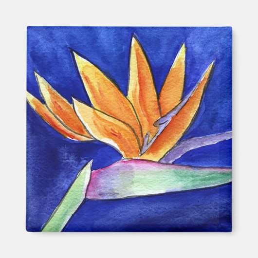Der Vogel der Paradischen Blume Malerei Magnet (Vorne)