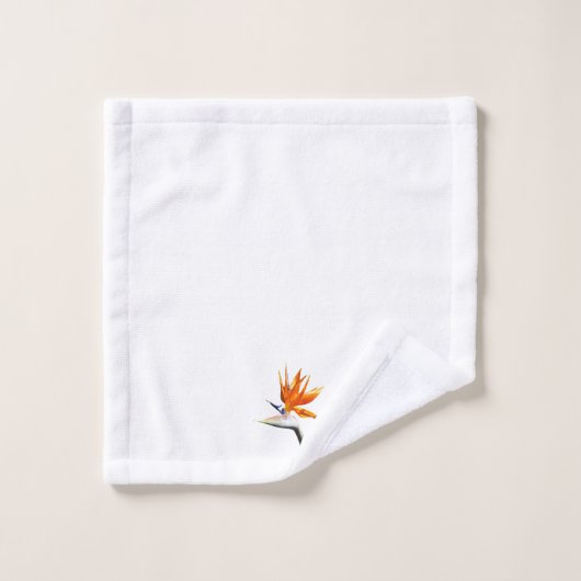 Der Vogel der tropischen Blume Orange Badhandtuch Set (Waschlappen)