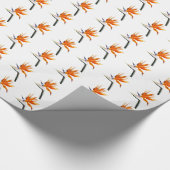 Der Vogel der tropischen Blume Orange Geschenkpapier (Ecke)