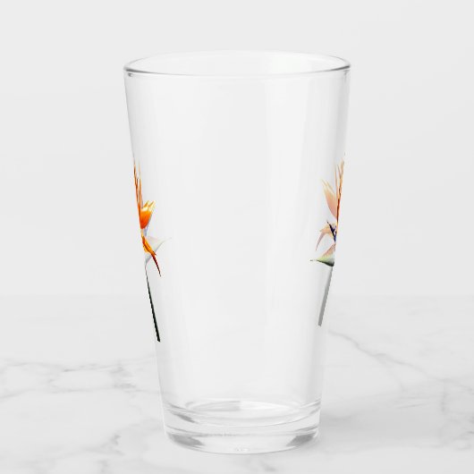 Der Vogel der tropischen Blume Orange Glas (Links)