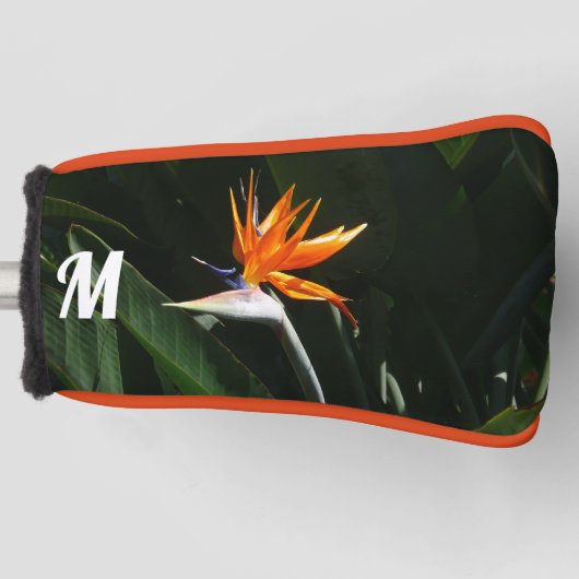 Der Vogel der tropischen Blume Orange Golf Headcover (Vorderseite)